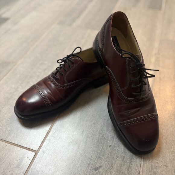 Bostonian Impression Quarter Brogues Leather Wingtip Dress Shoes Brown Size 9.5 - Picture 1 of 8